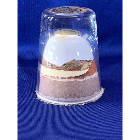 Vintage Painted Desert Sand Art Inside Shot Glass Native Art - Picture 2 of 7